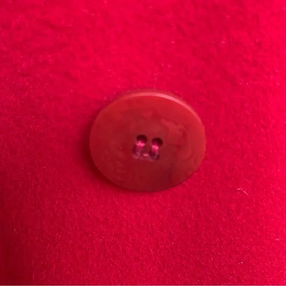 Fleurette Loro Piana Red Wool Double Breasted Pea Coat Womens Size 6 - Picture 14 of 14